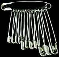 Safetypins no 1/3 (set of 12 pcs), Nickel