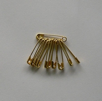 Safetypins no 2/0 (set of 12 pcs), Gold